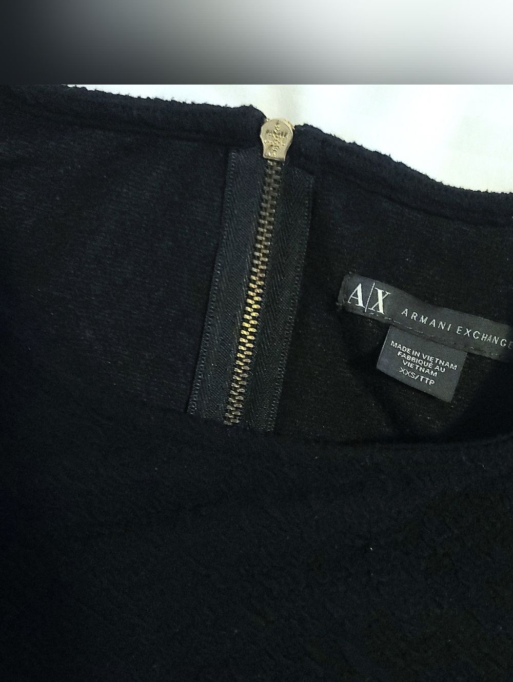 🍒VINTAGE🍒Armani Exchange Black Peplum Top - Picture 3 of 5